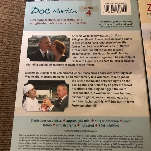 Doc Martin Tv Series  DVD Season 1-4 Acorn Media Tested - Picture 6 of 9